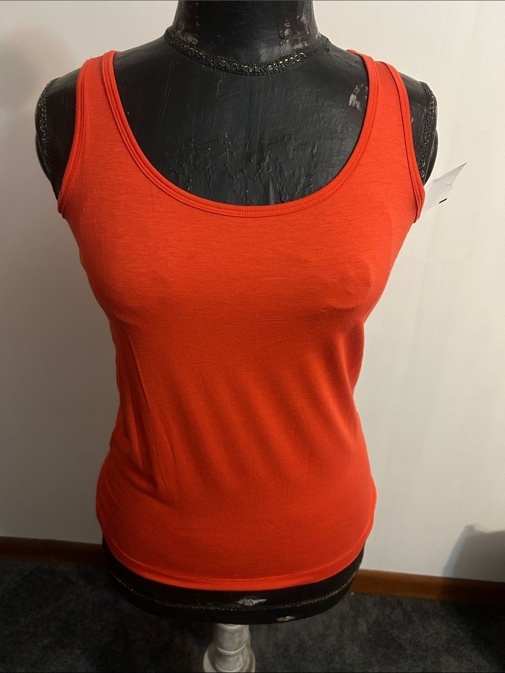Nally & Millie Women's Orange Scoop Neck Tank Top